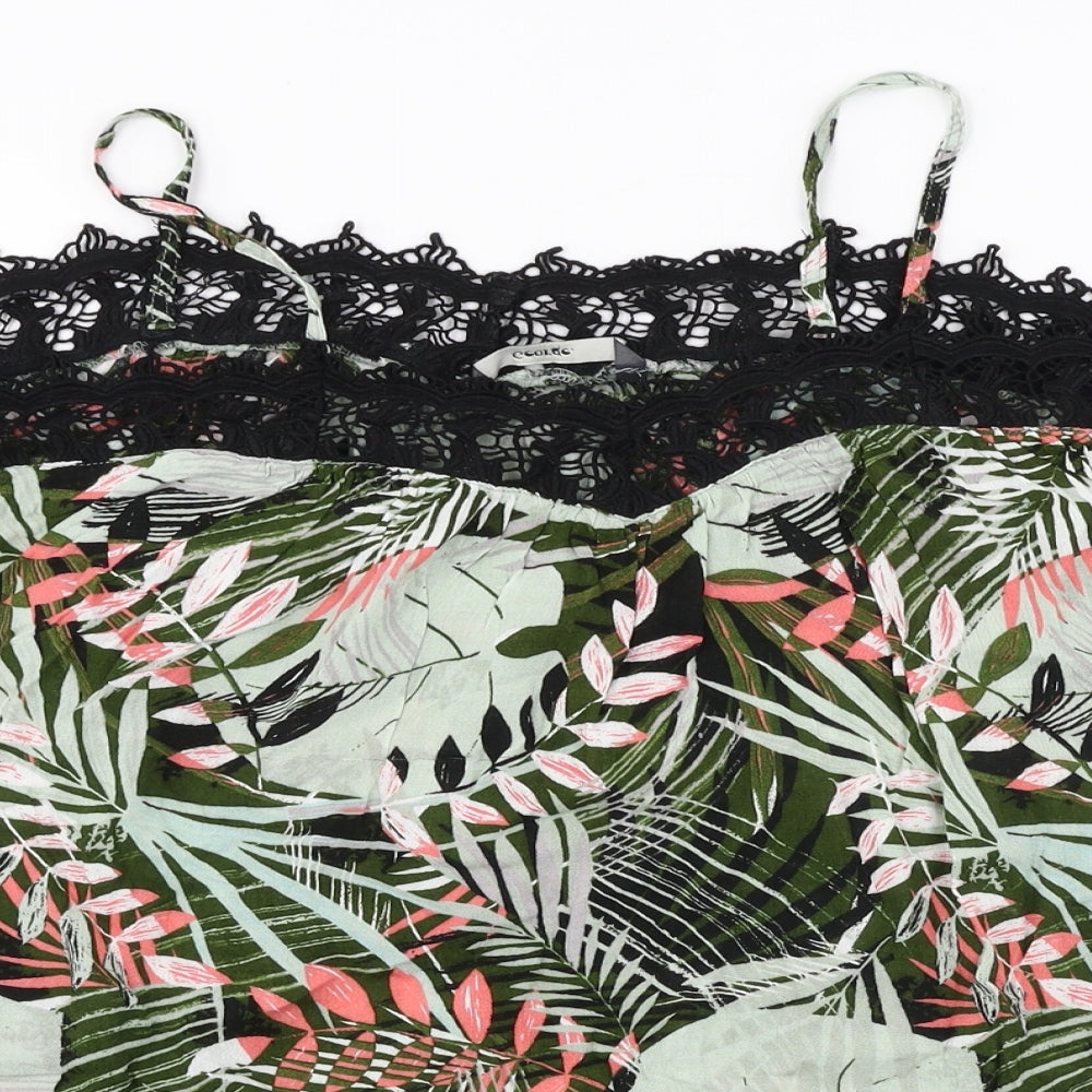 George  Womens Green Floral  Basic Blouse Size 12