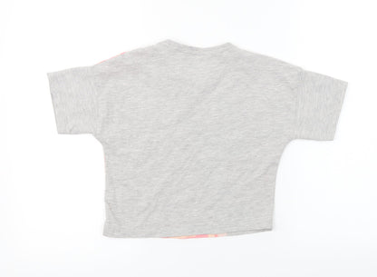 F&F Girls Grey Paisley  Basic T-Shirt Size 8-9 Years