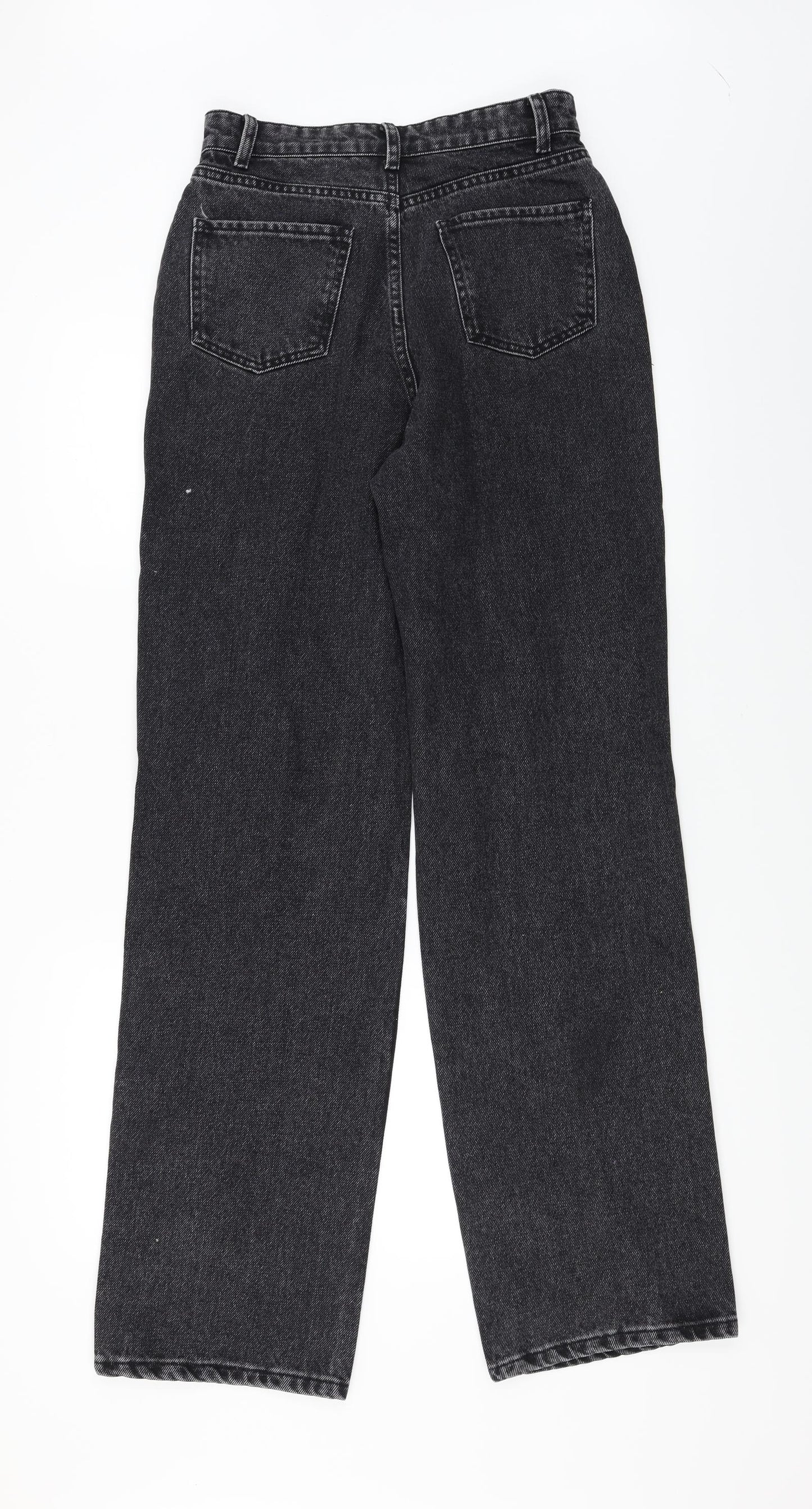 Womens UK Size 10 Preworn Regular Fit Straight Black Jeans