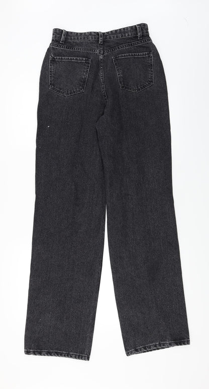 Womens UK Size 10 Preworn Regular Fit Straight Black Jeans
