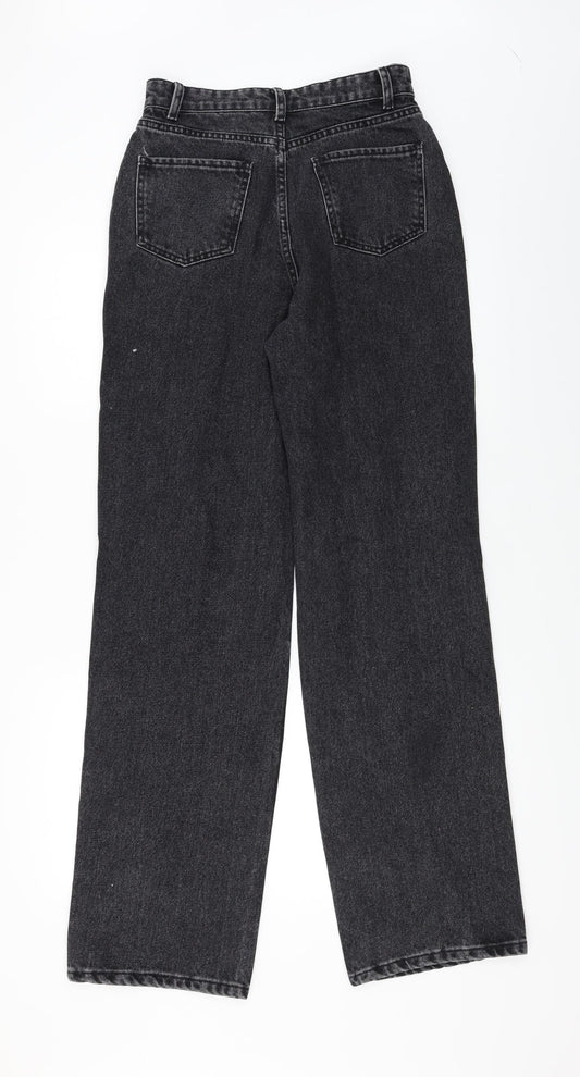Womens UK Size 10 Preworn Regular Fit Straight Black Jeans