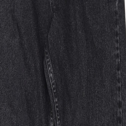 Womens UK Size 10 Preworn Regular Fit Straight Black Jeans
