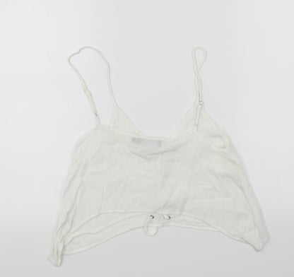 Womens UK Size 8 Misstruth White Cropped T-Shirt
