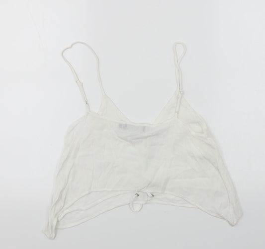 Womens UK Size 8 Misstruth White Cropped T-Shirt