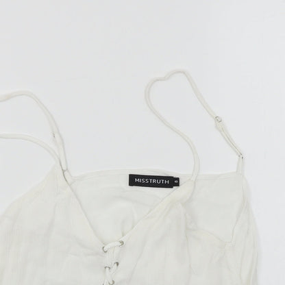 Womens UK Size 8 Misstruth White Cropped T-Shirt