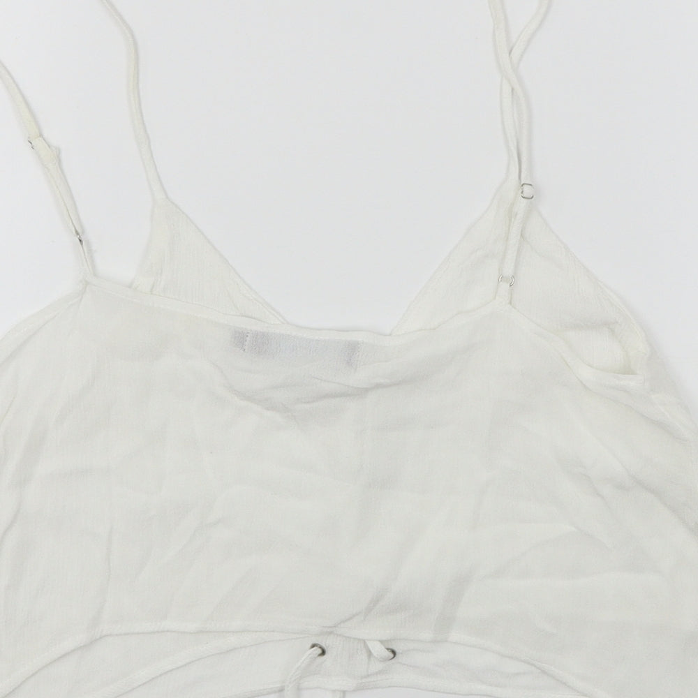 Womens UK Size 8 Misstruth White Cropped T-Shirt