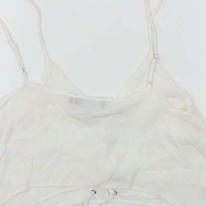 Womens UK Size 8 Misstruth White Cropped T-Shirt