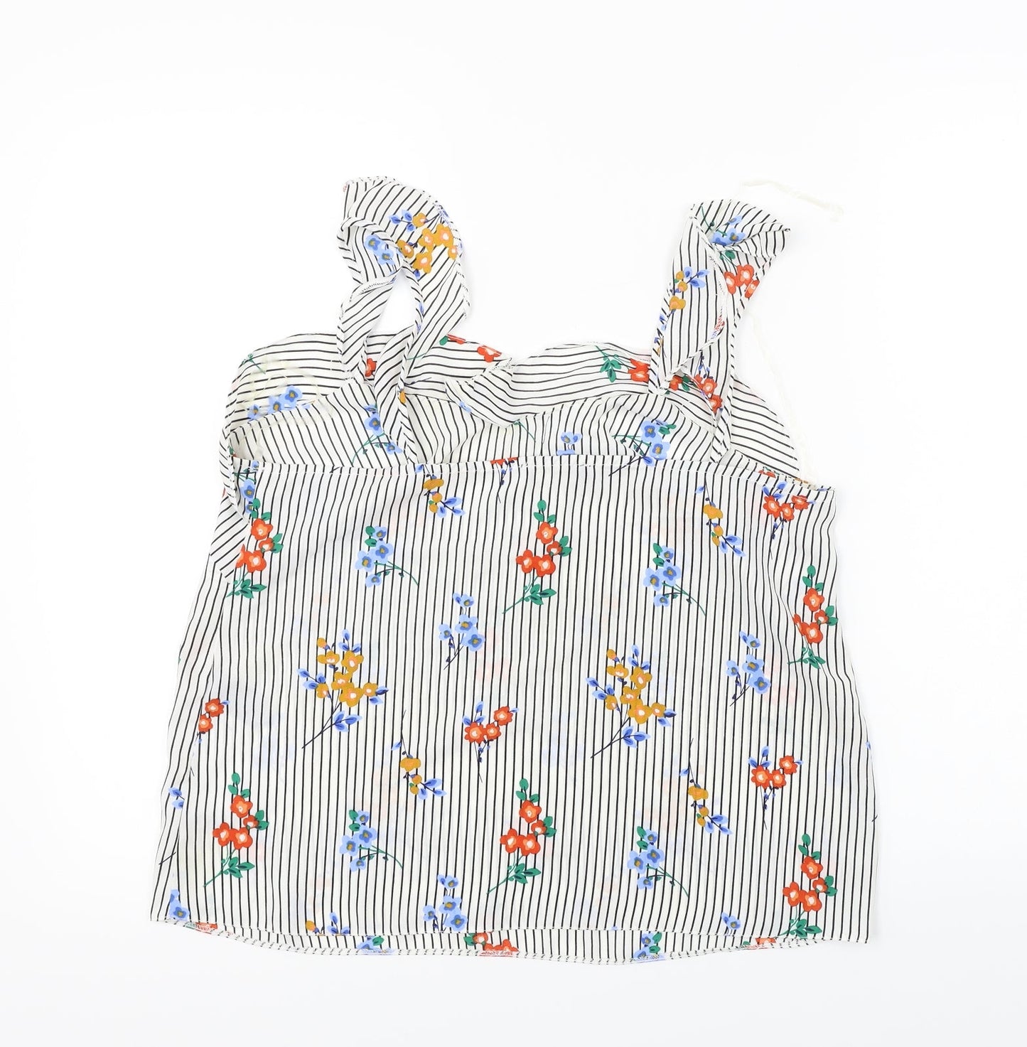 Papaya  Womens White Striped  Basic Blouse Size 14