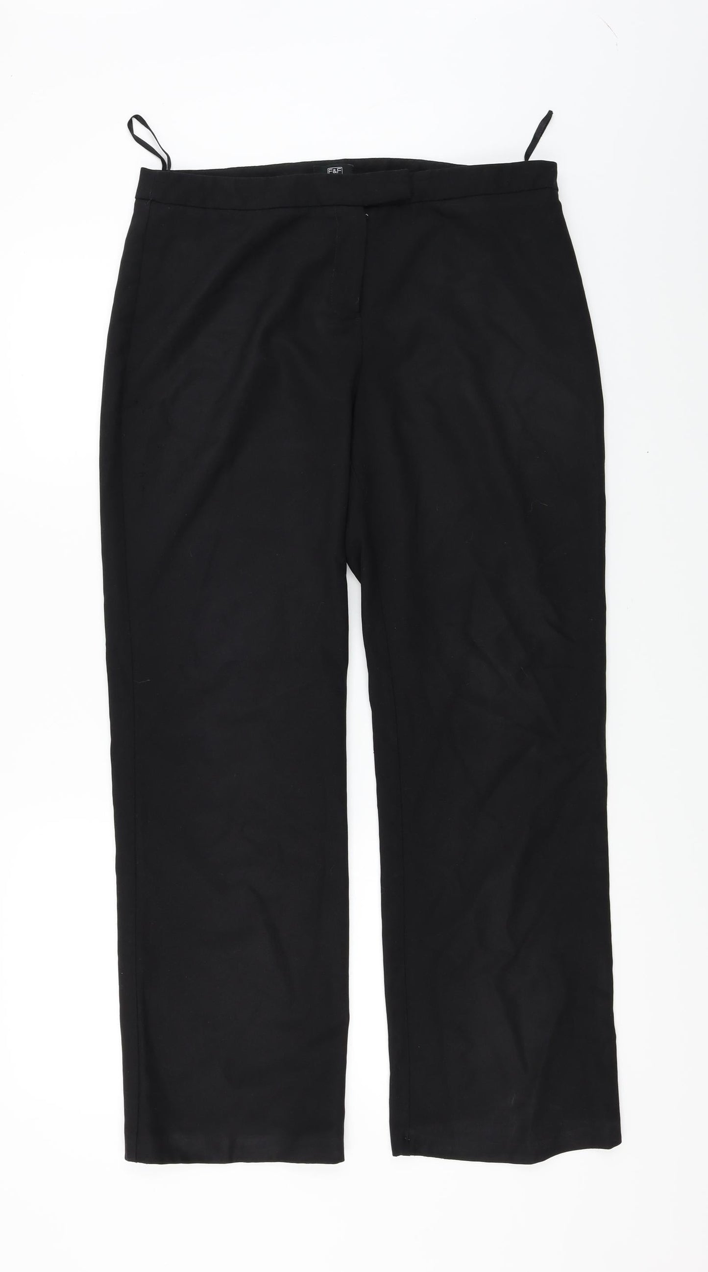 Womens UK Size 12 F&F Regular Fit  Black Trousers