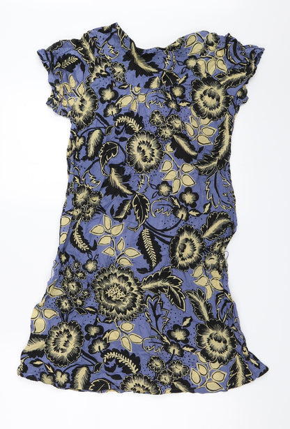 Warehouse Womens Blue Floral  Mini  Size 12