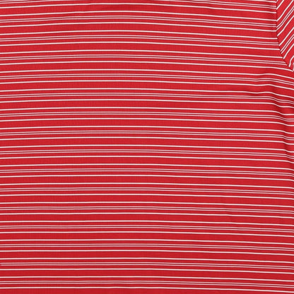 Laura Scott Womens Red Striped  Basic T-Shirt Size S