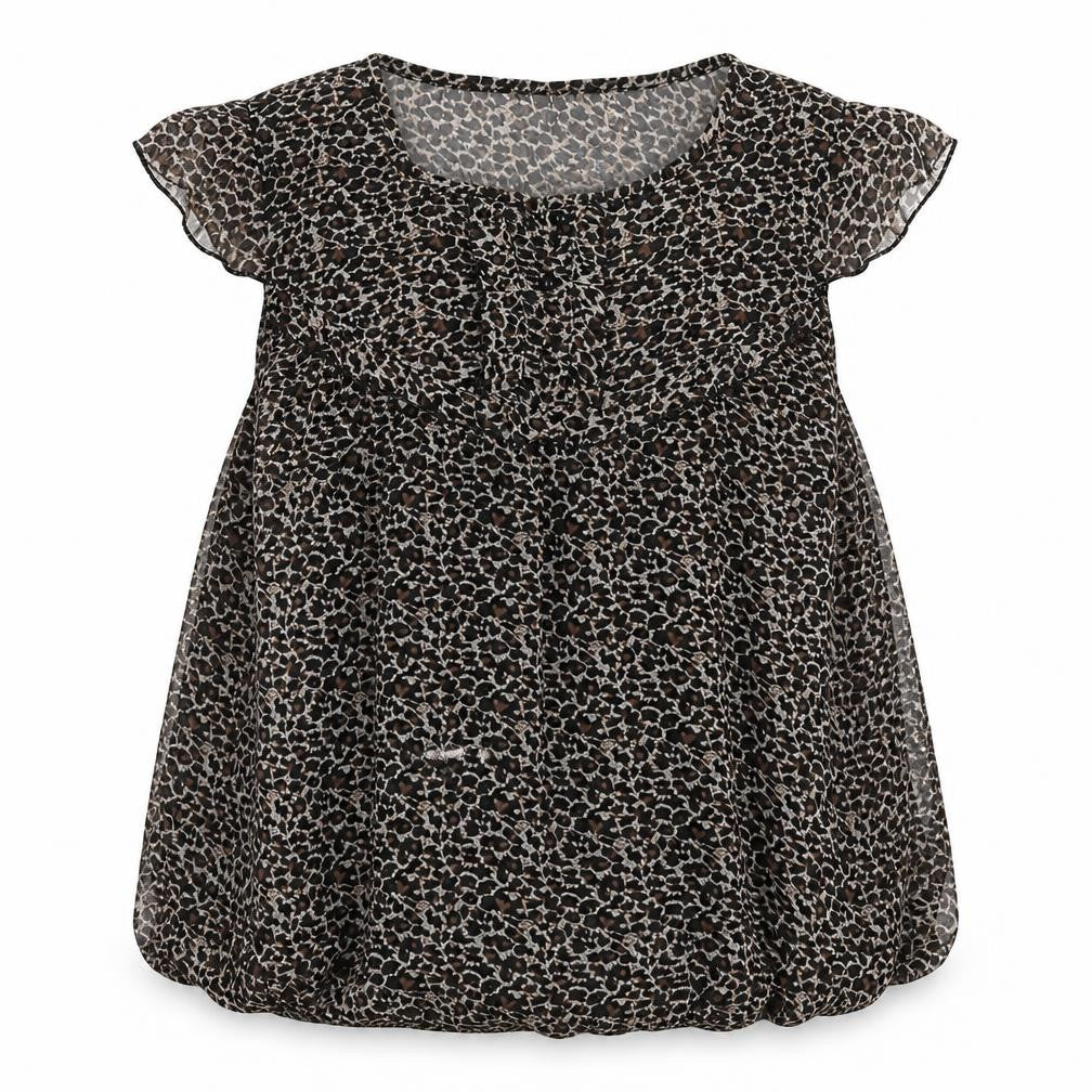 New Look Womens Black Animal Print  Basic Blouse Size 12