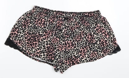Primark Womens Pink Animal Print  Top Sleep Shorts Size M