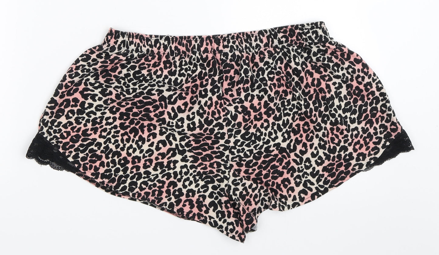 Primark Womens Pink Animal Print  Top Sleep Shorts Size M