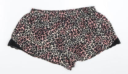 Primark Womens Pink Animal Print  Top Sleep Shorts Size M