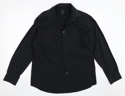 Taylor & Wright Mens Black    Button-Up Size 15.5
