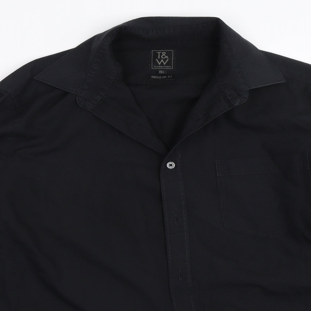 Taylor & Wright Mens Black    Button-Up Size 15.5