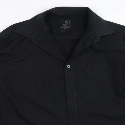 Taylor & Wright Mens Black    Button-Up Size 15.5