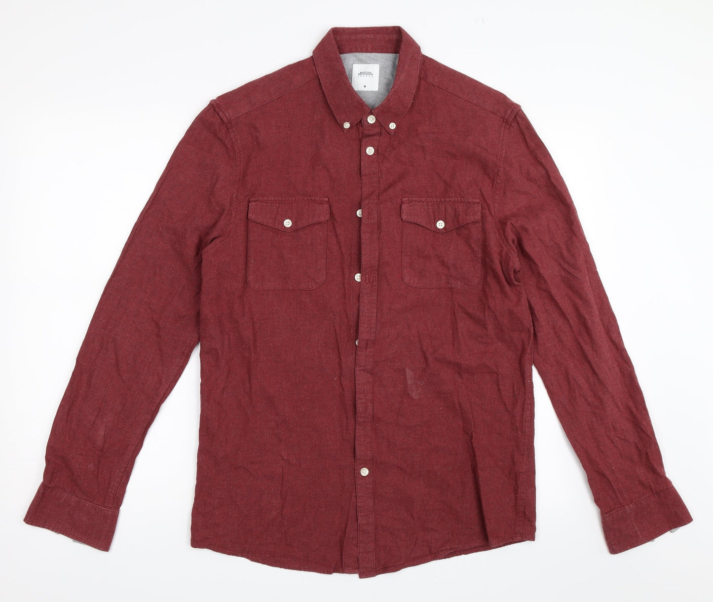 Mens UK Size M Burton Red  Button-Up Long Sleeve Casual Shirt