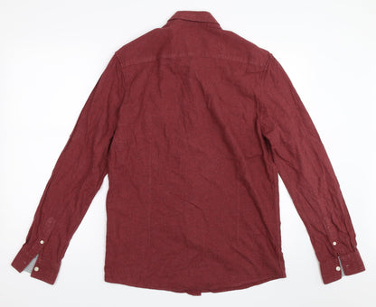 Mens UK Size M Burton Red  Button-Up Long Sleeve Casual Shirt