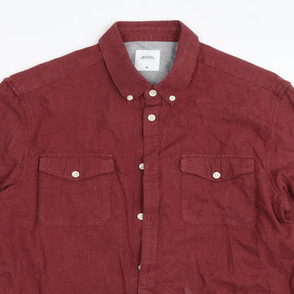 Mens UK Size M Burton Red  Button-Up Long Sleeve Casual Shirt