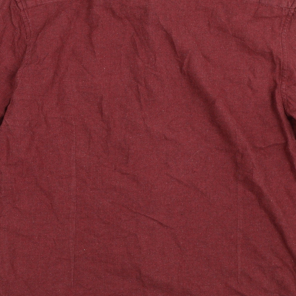 Mens UK Size M Burton Red  Button-Up Long Sleeve Casual Shirt