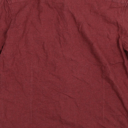 Mens UK Size M Burton Red  Button-Up Long Sleeve Casual Shirt