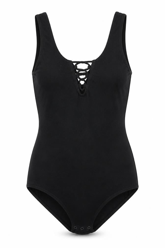 Womens UK Size S Divided One-Piece Black Bodysuit