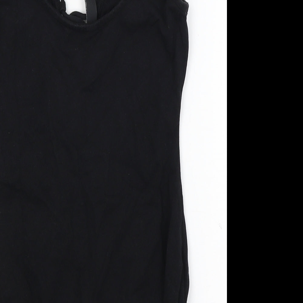 Divided Womens Black   Bodysuit One-Piece Size S