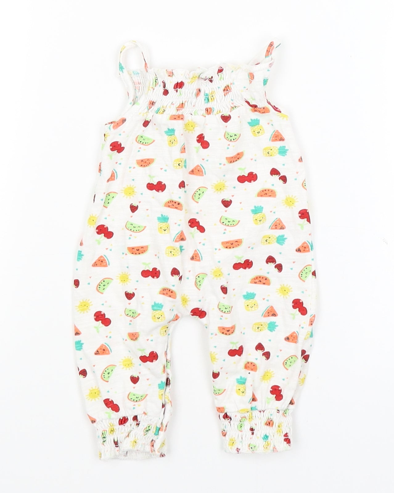 Pep&Co Baby White   Babygrow One-Piece Size Newborn  - Fruit