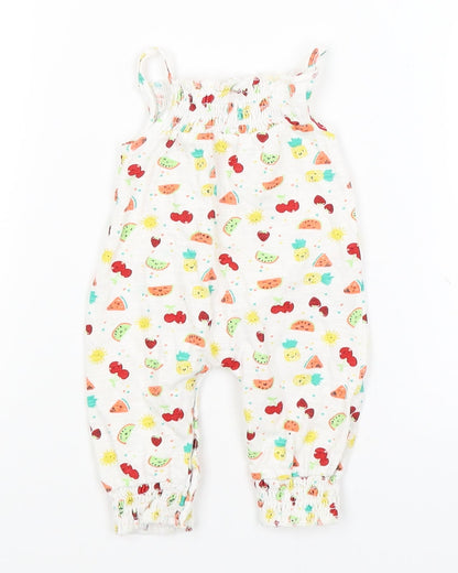Pep&Co Baby White   Babygrow One-Piece Size Newborn  - Fruit