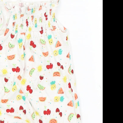Pep&Co Baby White   Babygrow One-Piece Size Newborn  - Fruit