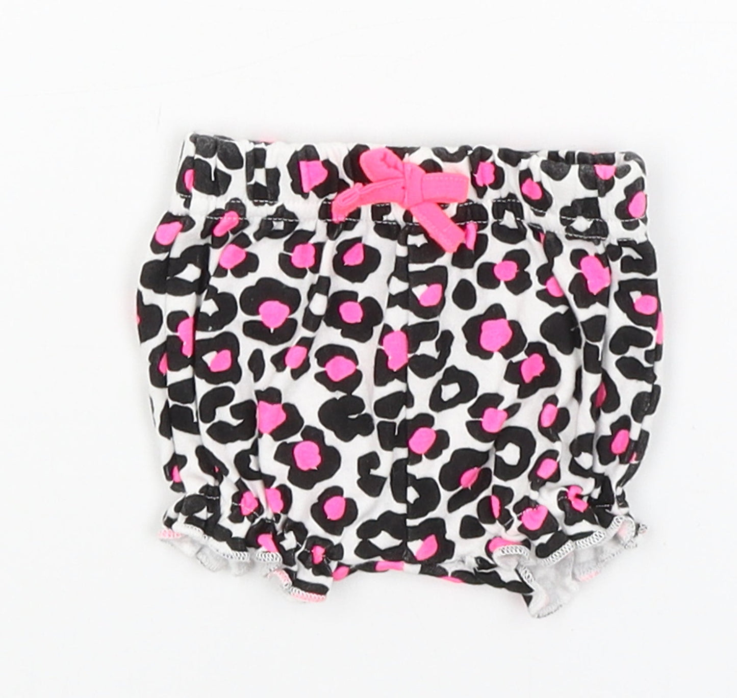 Pap&Co Baby White Animal Print  Cropped Trousers Size Newborn