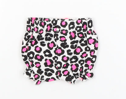 Pap&Co Baby White Animal Print  Cropped Trousers Size Newborn