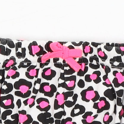Pap&Co Baby White Animal Print  Cropped Trousers Size Newborn