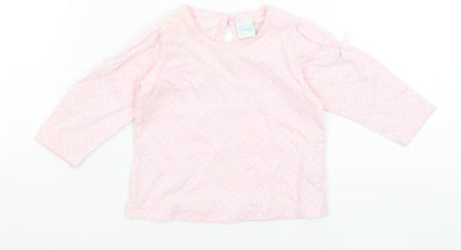 Disney Baby Pink Polka Dot  Basic T-Shirt Size 3-6 Months