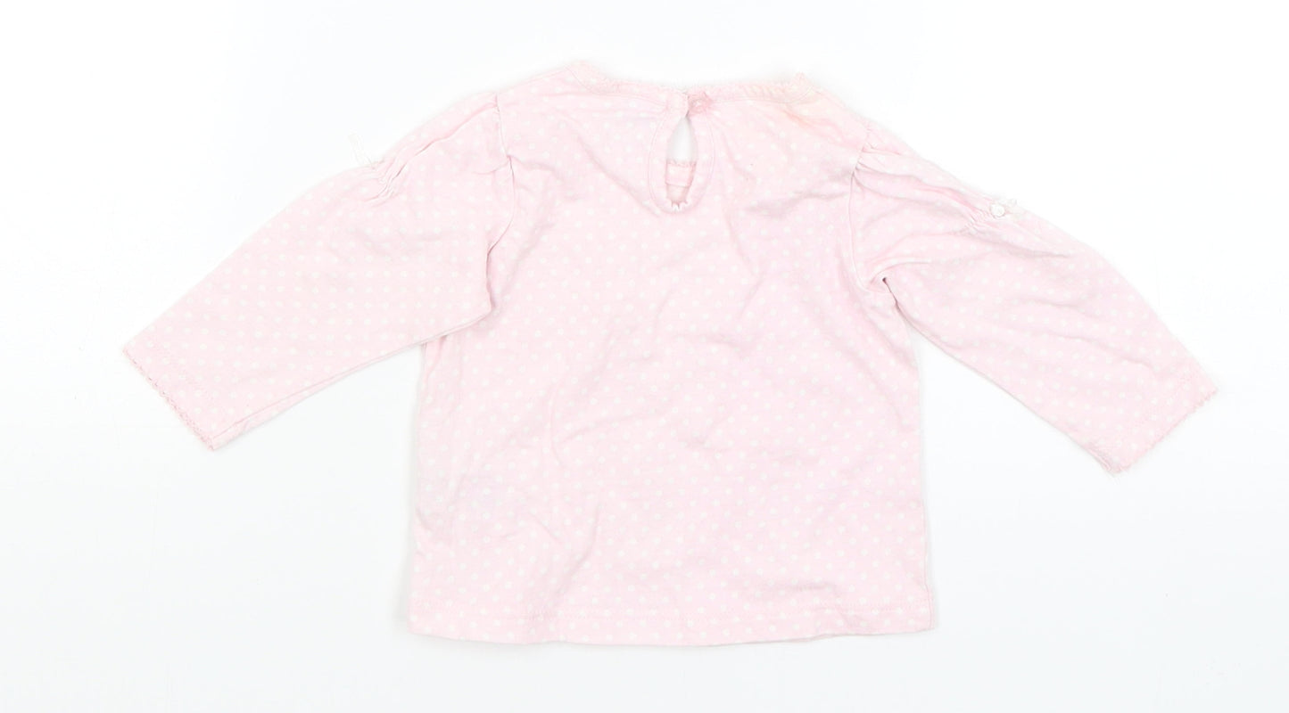 Disney Baby Pink Polka Dot  Basic T-Shirt Size 3-6 Months