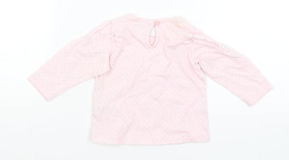 Disney Baby Pink Polka Dot  Basic T-Shirt Size 3-6 Months