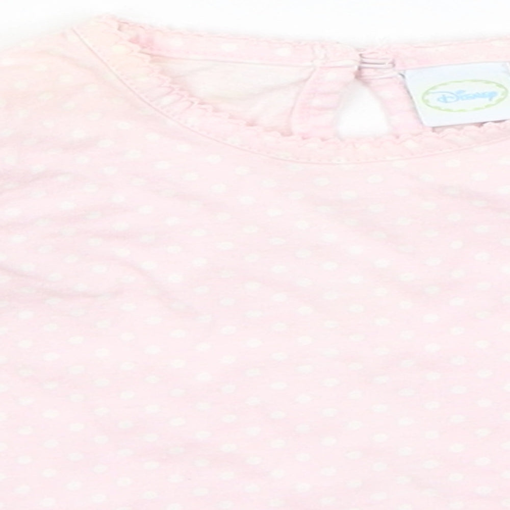 Disney Baby Pink Polka Dot  Basic T-Shirt Size 3-6 Months