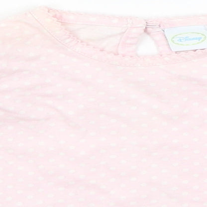 Disney Baby Pink Polka Dot  Basic T-Shirt Size 3-6 Months