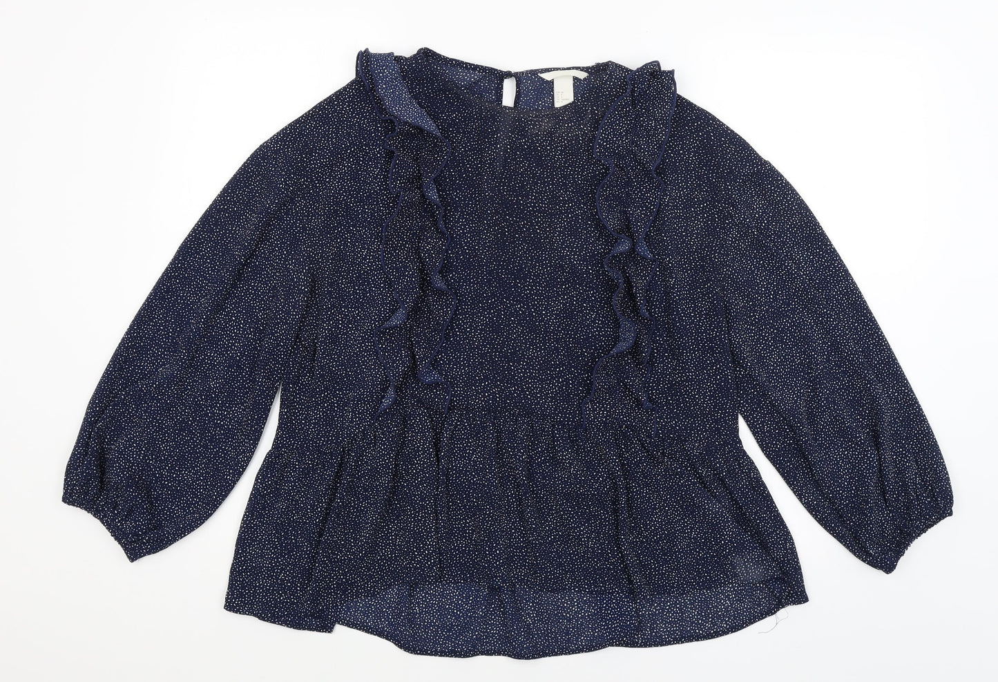 Womens UK Size 12 H&M Blue Basic Blouse