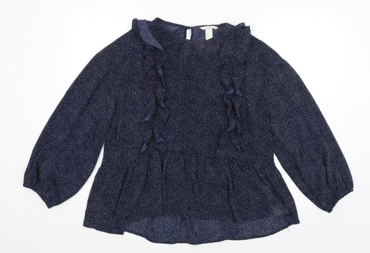 Womens UK Size 12 H&M Blue Basic Blouse