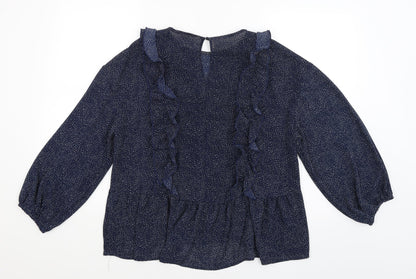 Womens UK Size 12 H&M Blue Basic Blouse