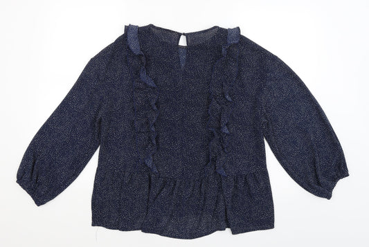 Womens UK Size 12 H&M Blue Basic Blouse