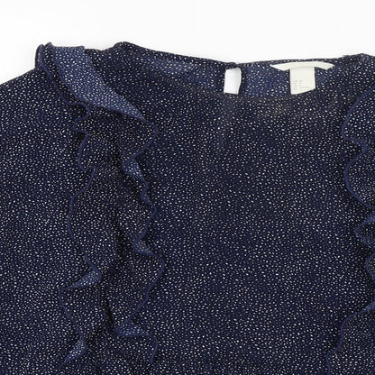 Womens UK Size 12 H&M Blue Basic Blouse