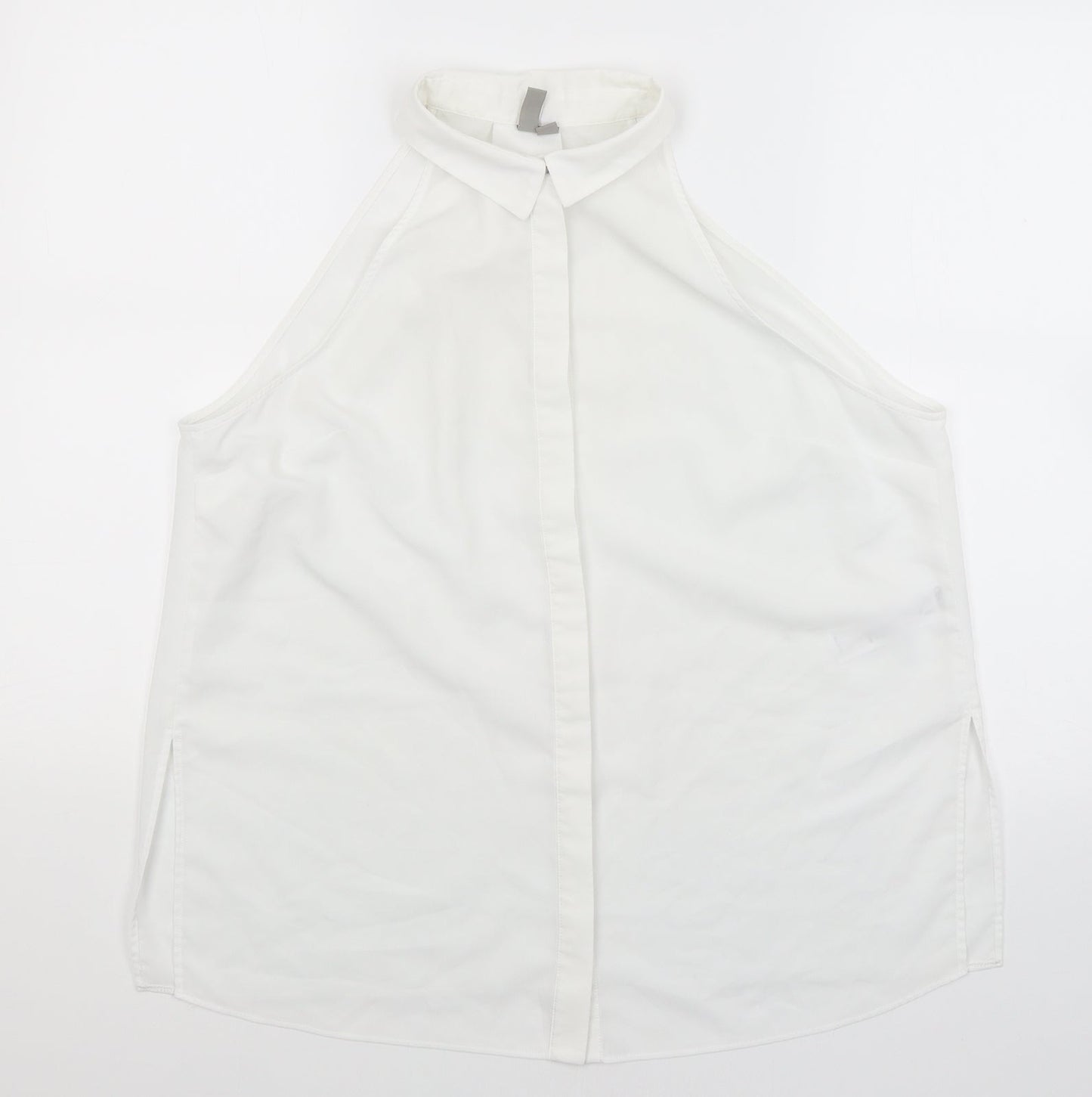 Womens UK Size 14 ASOS White Basic Button-Up