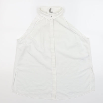 Womens UK Size 14 ASOS White Basic Button-Up