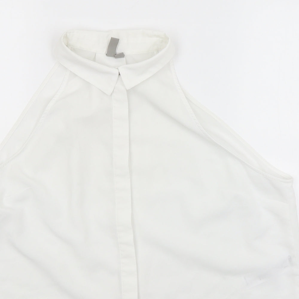 Womens UK Size 14 ASOS White Basic Button-Up