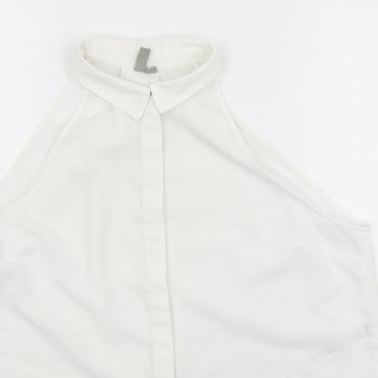 Womens UK Size 14 ASOS White Basic Button-Up