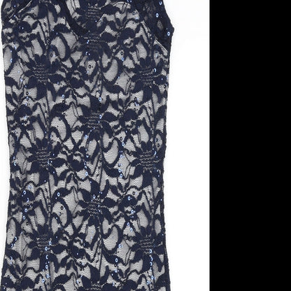 Quiz Womens Blue Floral  Bodycon  Size 10